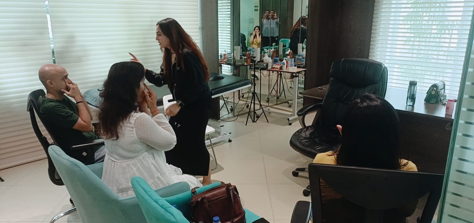 Vibha Jain working compassionately with clients in a supportive session